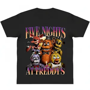 Horror Game Graphic T-shirt Animatronic Merch Nostalgic Fazbear Pizza Restaurant Inspired Perfect Gift Survival Horror Gamers Fans tee Dark Humor y2k fashion Top Trending