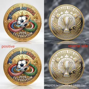 New Cross-border 2026 WC Soccer Commemorative Coin Ornament Decor