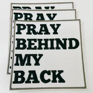 3"  Pray Behind My Back  -  Embroidered Hat Patch