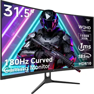KTC 32" 2K QHD 180Hz 1500R Curved Gaming Monitor, 2560*1440 144Hz Computer Monitor, Up to 185Hz PC Monitor 1ms with Adaptive Sync, DisplayPort/HDMI/USB, VESA Wall Mount, Tilt Adjustable, H32S5 summerwins