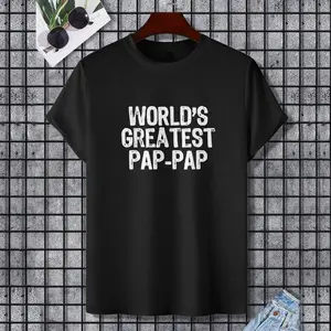World's Greatest Pap-Pap Funny Family Cool PapPap T-Shirt, 100% Cotton, Single Side Printed, Black Short Sleeve T-shirt, Gift for Family Friends, S-XXXL, 1 pc, Fabric Weight 180g