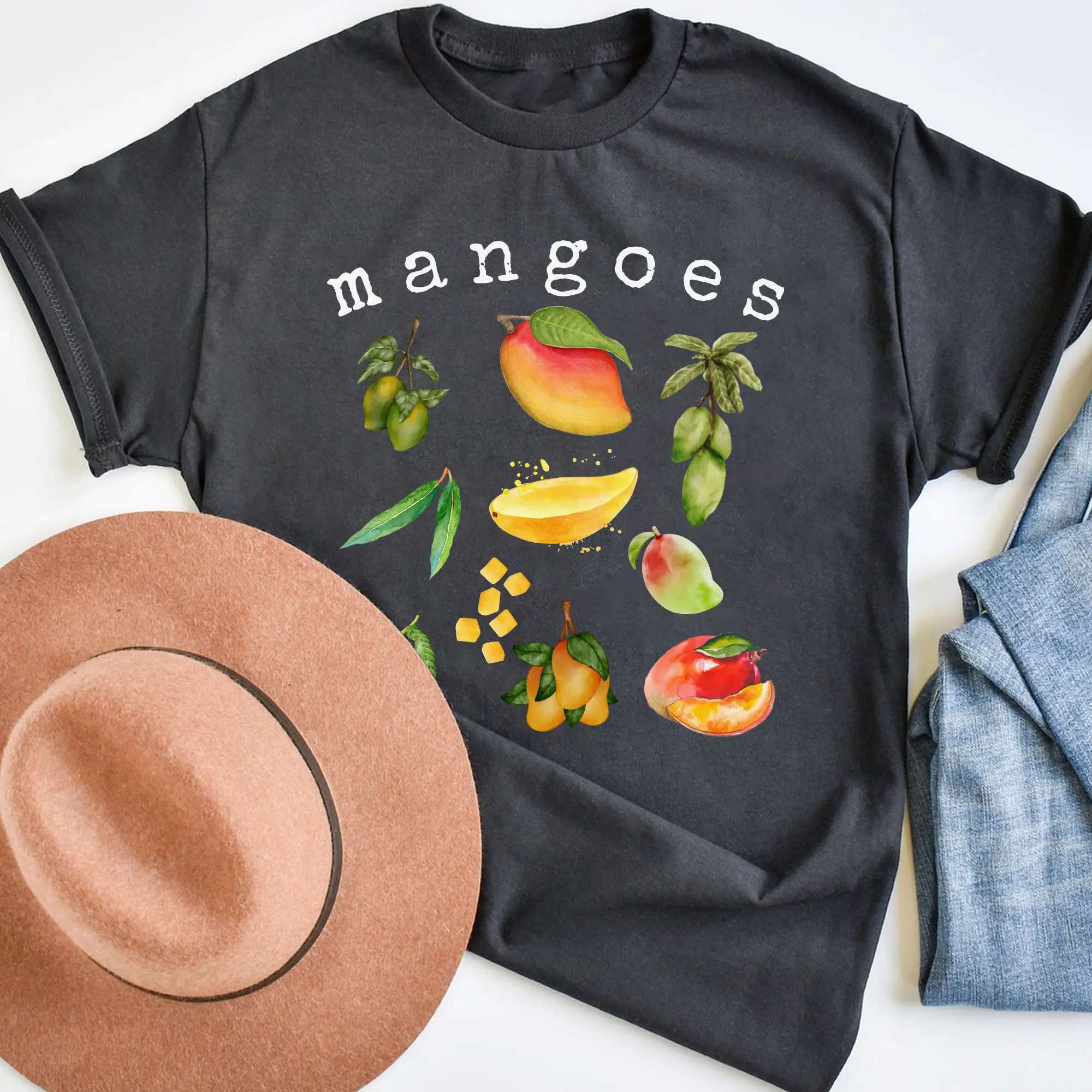 Retro Mango Shirt, Mangoes Shirt, Exotic Summer Fruit Shirt, Fruit Lover Shirt, Farmers Market Shirt, Tropical Fruit Shirt
