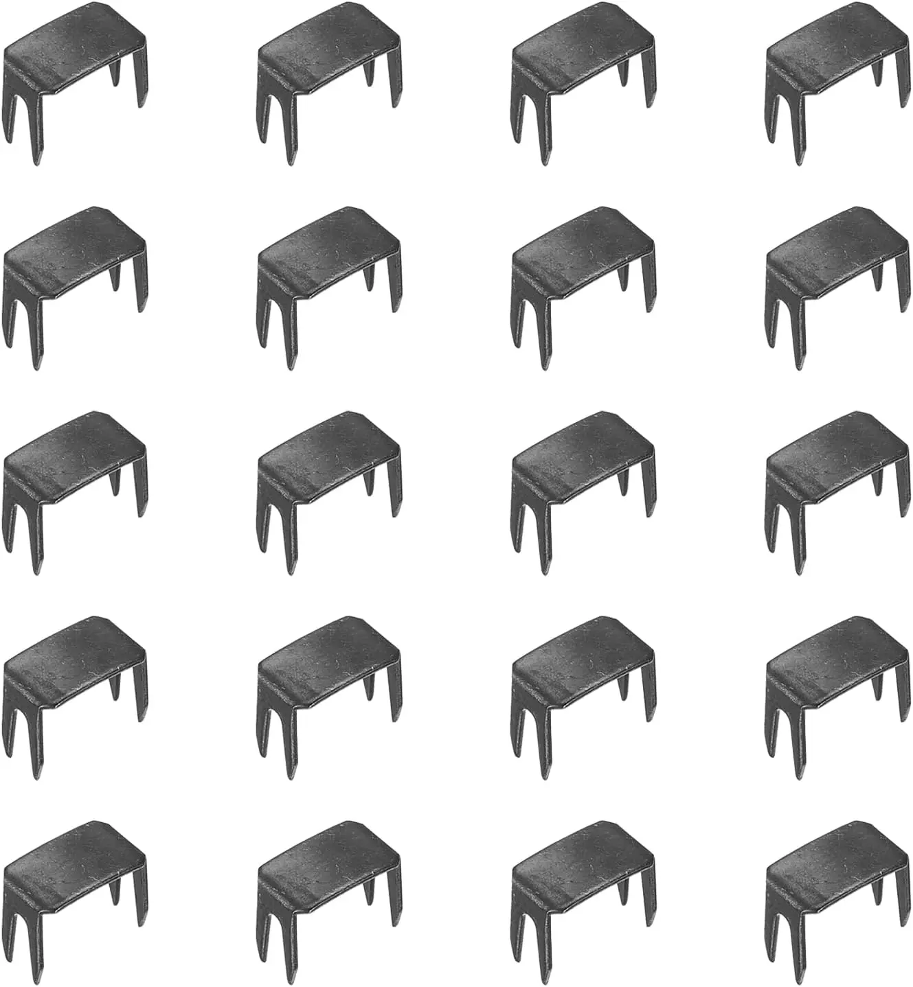 20 count Zipper Stoppers, #5 Top & Bottom Stops for Bags Coats Jackets Zippers Rescue Repair, Metallic Black