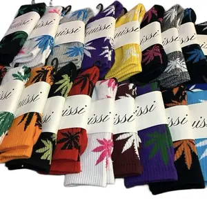 Fouissi Signature Leaf Knit Socks - Heather Gray with Black Leaf Pattern for Comfort and Bold Style Unisex