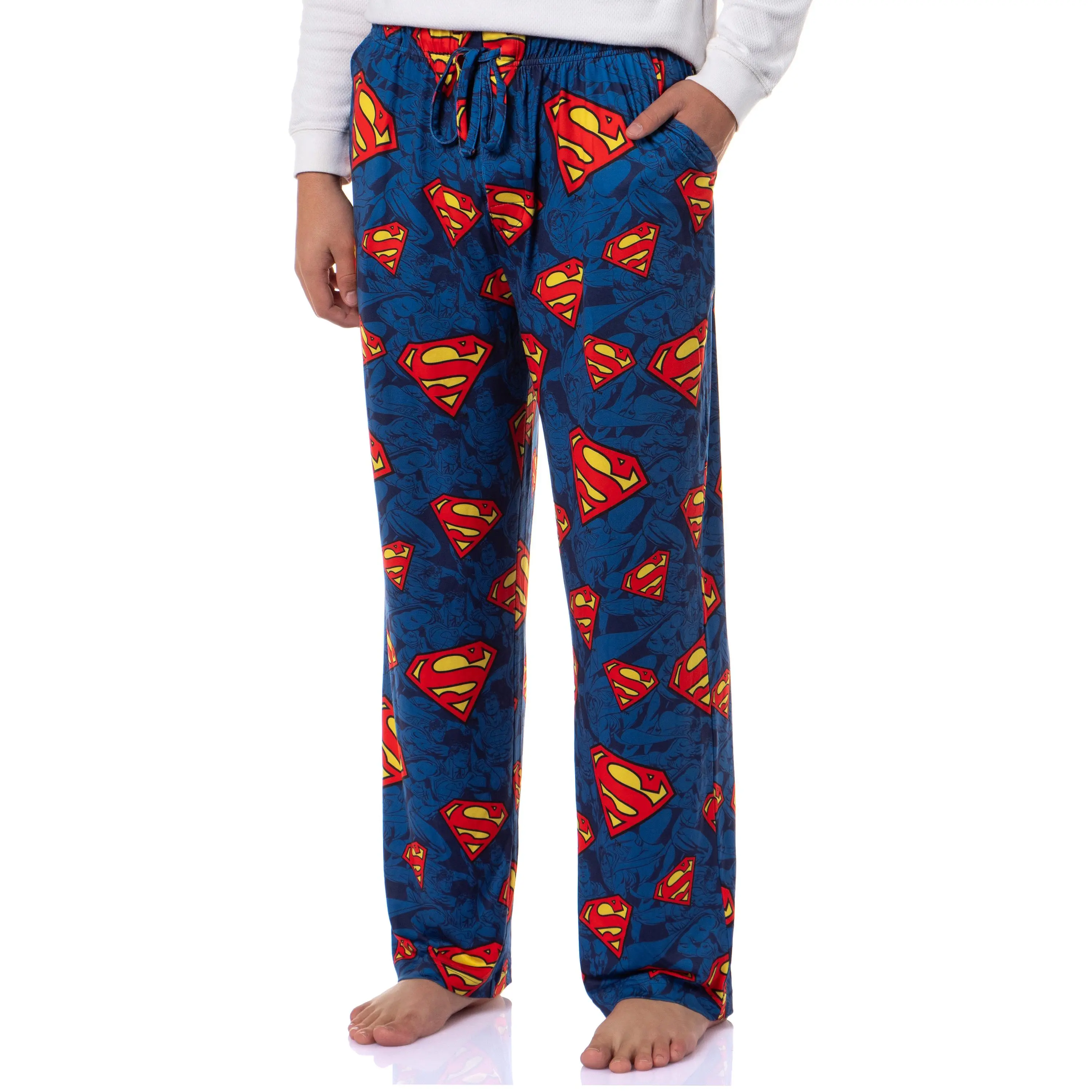 DC Comics Men's Superman Symbol Tossed Print Pajama Pants For Adults