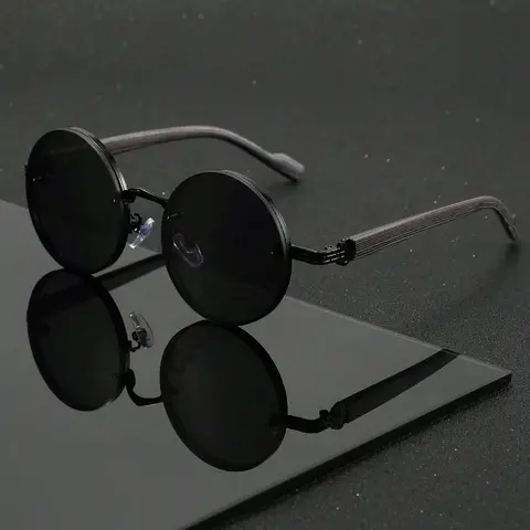 Round Metal Glasses Vintage Punk Street Style, Retro Fashion Eyewear, Unisex Accessory for Casual Wear Trendy Vintage Sunglasses Mirrored, Trendy Streetwear Sunglasses, Stylish Glasses, Trendy Shades