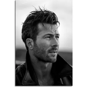 Glen Powell Canvas Prints celebrity actor star Perfect poster wall art for home, house, restaurant, bar, dorm, apartment, bathroom, office Decorations