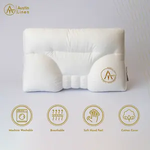 Austin Linen Paratelk 4D Bamboo Filled Cervical Neck Pillow - Targeted Neck Support for Side Sleepers