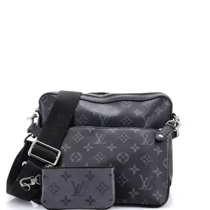 Pre-owned Louis Vuitton material Messenger Bags Trio Messenger Bag Reverse Monogram Eclipse Canvas by Rebag