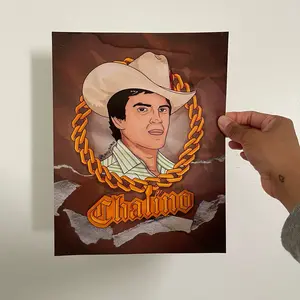 Chalino Sanchez Art Illustration - LaHu3vona Decor Print Poster Artwork Room Artistic Decoration