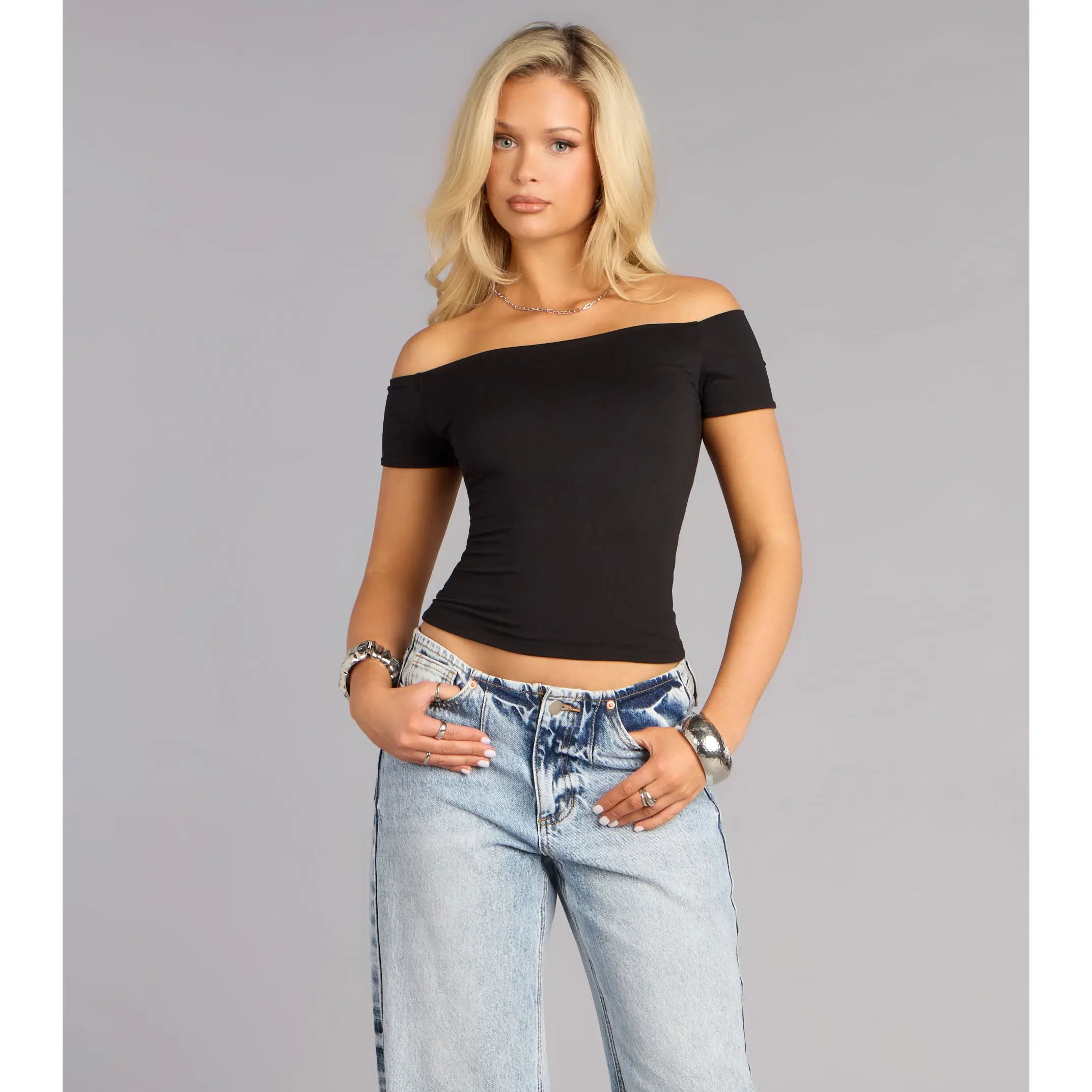 OFF SHOULDER TOP - TikTok Shop