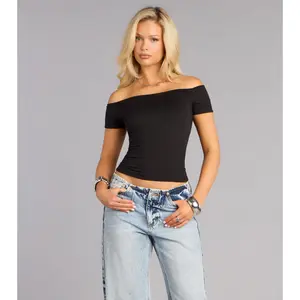 Clean Slate Off-Shoulder Crop Top