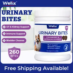 Wellix 260-Count Dog Urinary Bites with Cranberry & D-Mannose, Urinary Tract Health Supplement for Dogs, Chicken Flavor