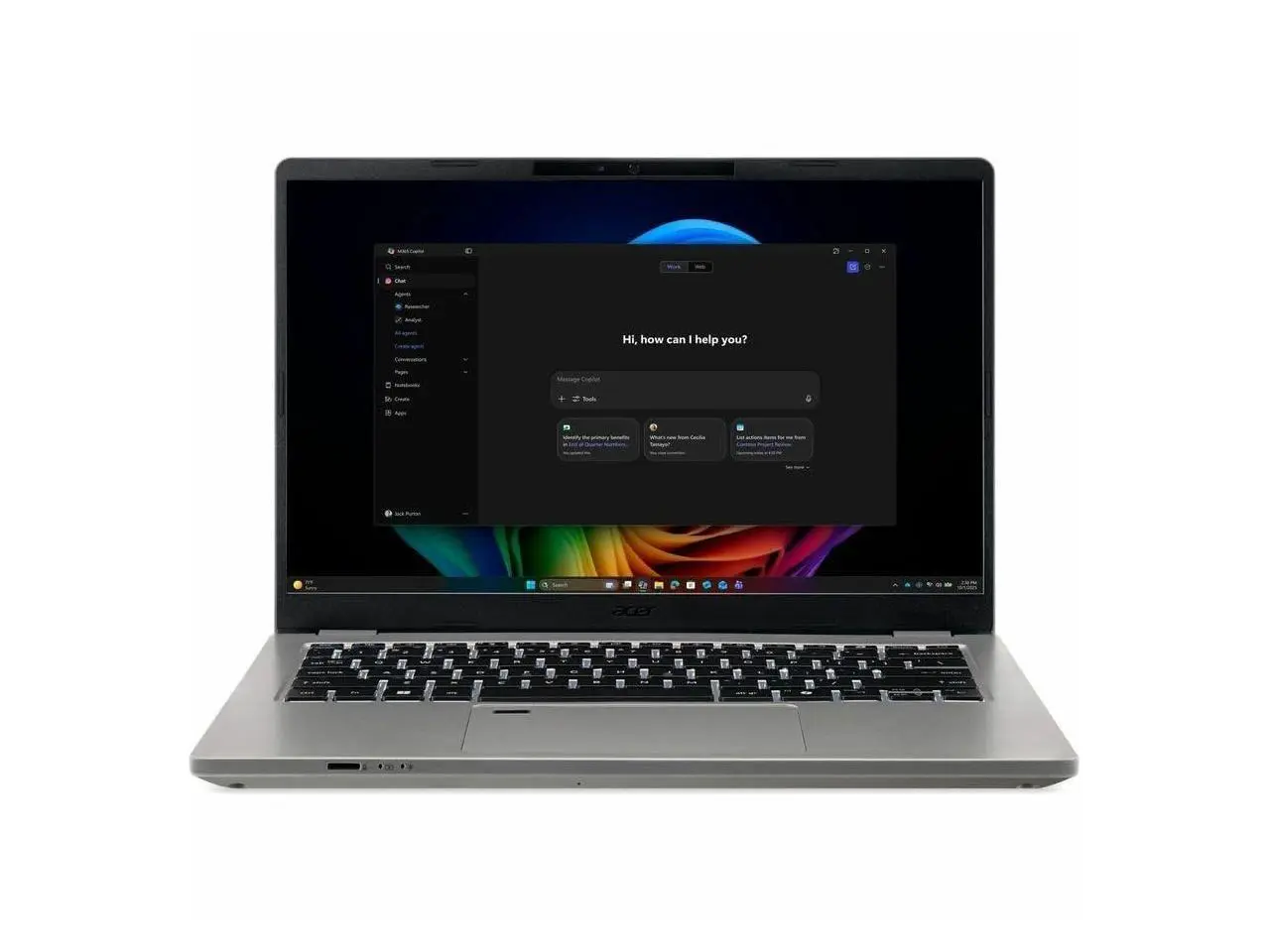 Acer TravelMate P4 14 AI TMP414-56-79JC 14" Clamshell Copilot+ PC Notebook - Intel Core Ultra 7 355 - 16 GB - 512 GB SSD - Windows 11 Pro - Webcam - Wi-Fi 7  - NX.BS8AA.002