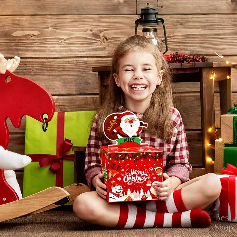 Themed Gift Box - 1pc Christmas Money Box with Surprise Pull-Out, Festive Cardboard Cash Holder for Holiday Gifting to Women, Christmas Money Box 1Pc