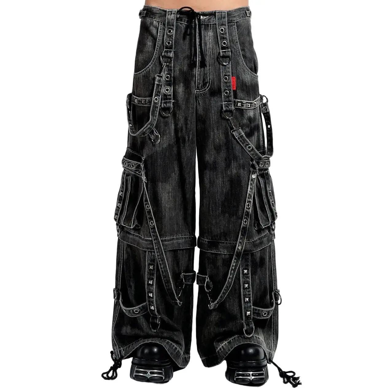 Tripp NYC Denim Strap Pants [Black Ink Wash]