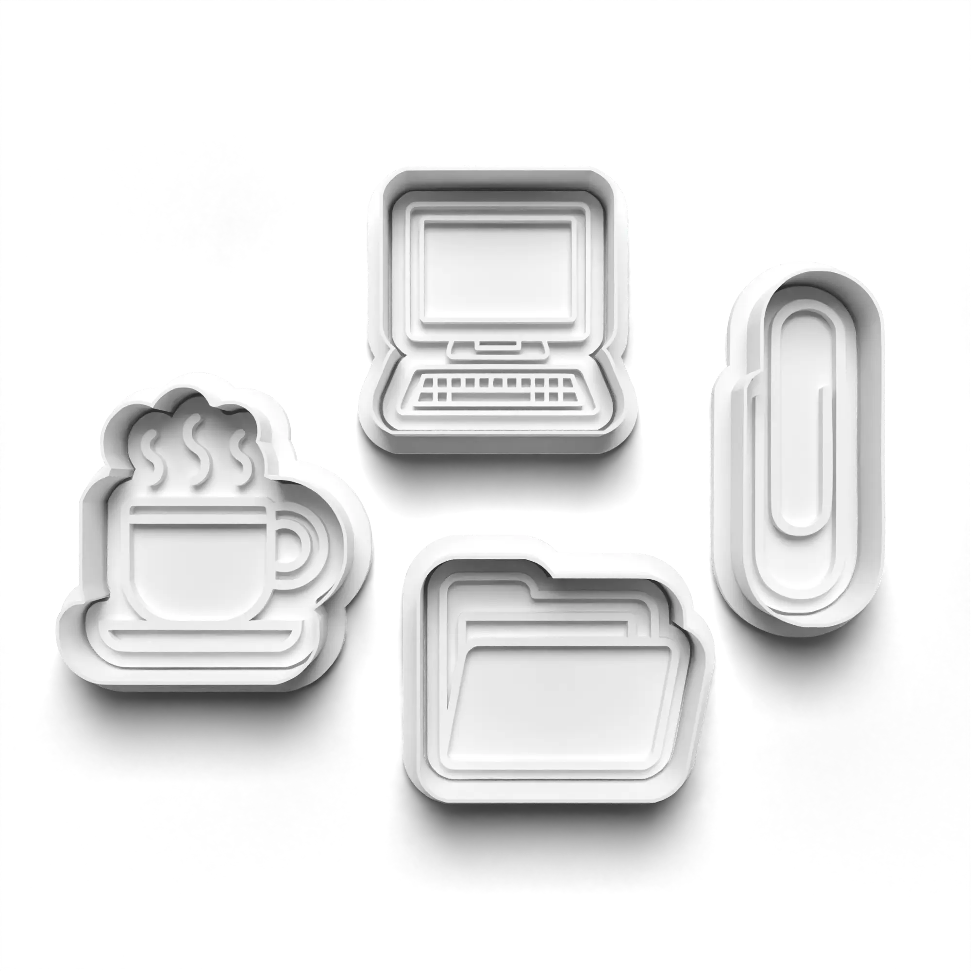 Around The Office Stamp and Cutter PRV, Fondant Mold and Stamp
