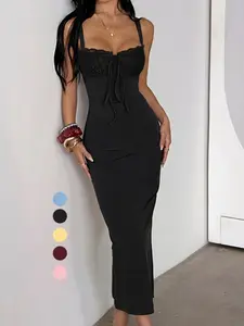 Sexy Mermaid Long Dress, Sleeveless Backless Design, Slim Fit Party & Vacation Wear, Thin Spaghetti Strap Details, Suitable for Daily Life, Elegance Womenswear Style