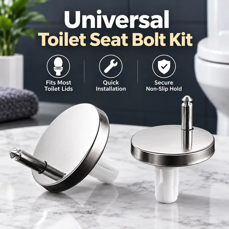 2 Counts, Universal Toilet Seat Expansion Screw Bolts, Thickened Stainless Steel, Easy to Install