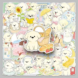50 Spring Puppy Stickers - Suitable for Scrapbooks, Diaries, Laptops, Water Bottles, Cars, and Other Faith-based Designs; A Gift with A Positive Message.