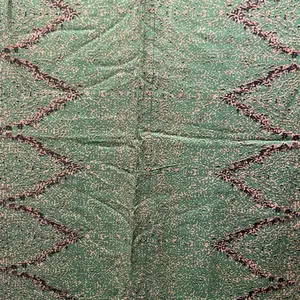 Turquoise Baati - Green with Pink Zigzag Patterns