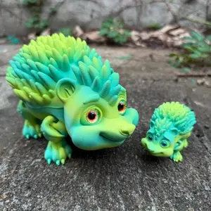 3D Printed Jointed Hedgehog Toy Model, Cute and Colorful, Includes Large and Small Sizes, Perfect for Display and Play
