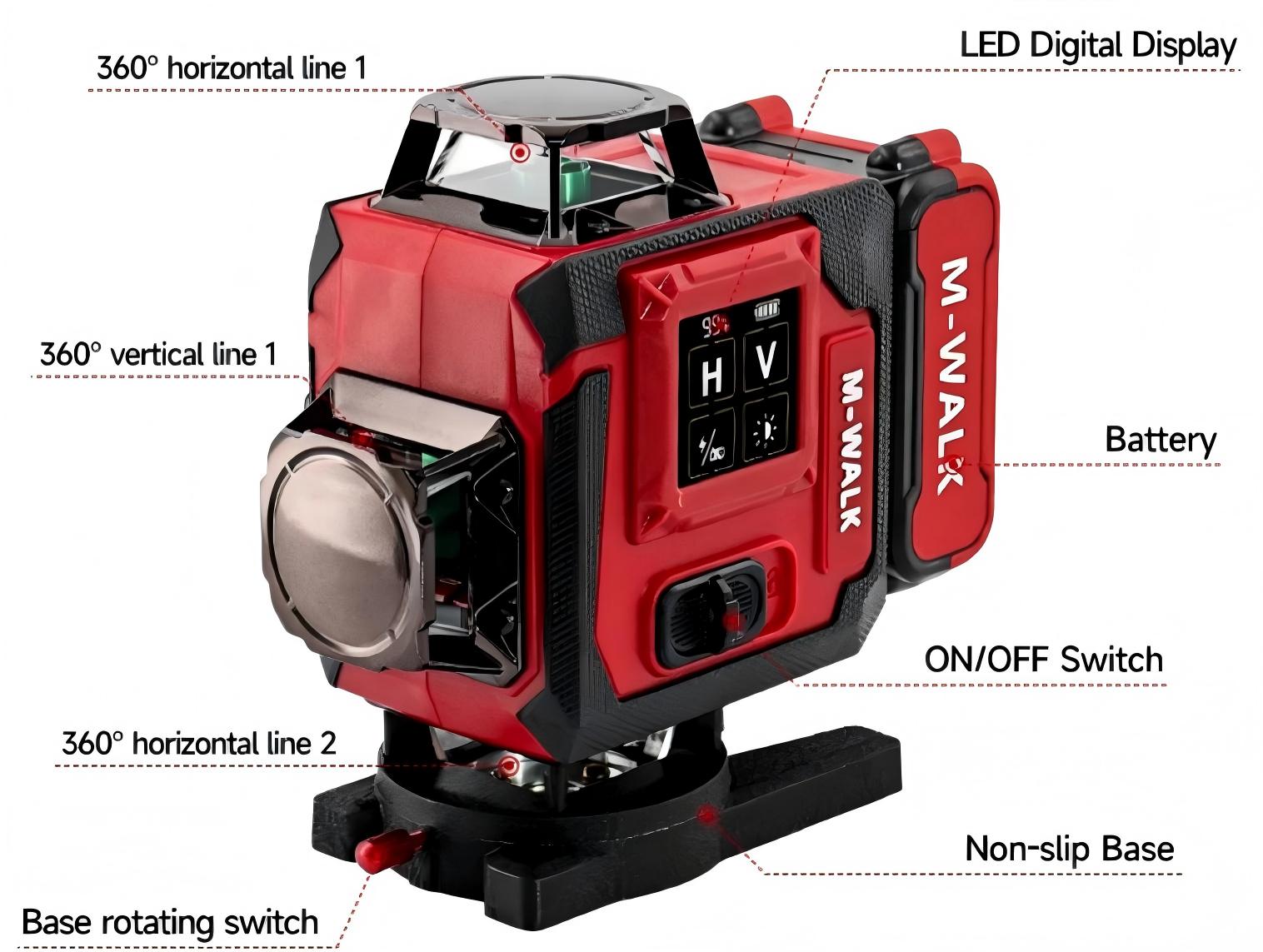 Milwaukee 360° Green Laser Level Kit, 250ft Range, ±1/8 in @ 33ft Accuracy, Self‑Leveling, 15+ Hr Runtime, For Layout and Alignment, Includes Battery, Charger & Case