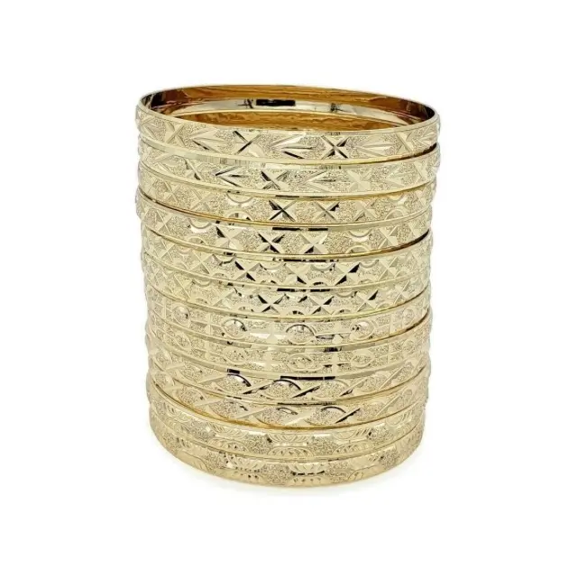 Gold Plated Bangle Bracelets (Set of 6)