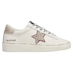 Vintage Havana Womens Galit Glitter Lace Up Sneakers Shoes Casual - White