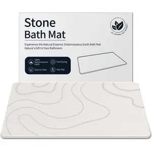 Stone Bath Mat Diatomaceous Earth Shower Mat Non-Slip Super Absorbent Diatomite Stone Mats for Bathroom Floor/Ktichen Cuonter Quick-Drying Easy to Clean (2 2026 new