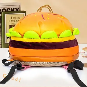Fashionable Novelty Hamburger Design Backpack, Cute Volume Backpack with Adjustable Strap For Daily Used, Cute Student School Book Bag