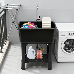 48L Heavy Duty Utility Sink With 360° Faucet For Commercial Kitchen Laundry 48L Heavy Duty Utility Sink With 360° Faucet For Commercial Kitchen Laundry
