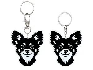 Chihuahua Keychain Set of 2 Dog Breed Keychain Split Ring Lobster Clasp Gift