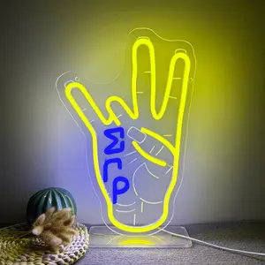 ETP Sign Neon Light LED Glowing Gesture Sign Neon USB Powered Wall Art Hanging Neon Sign for Financial Exchange, Classroom, Garage, Office Gift