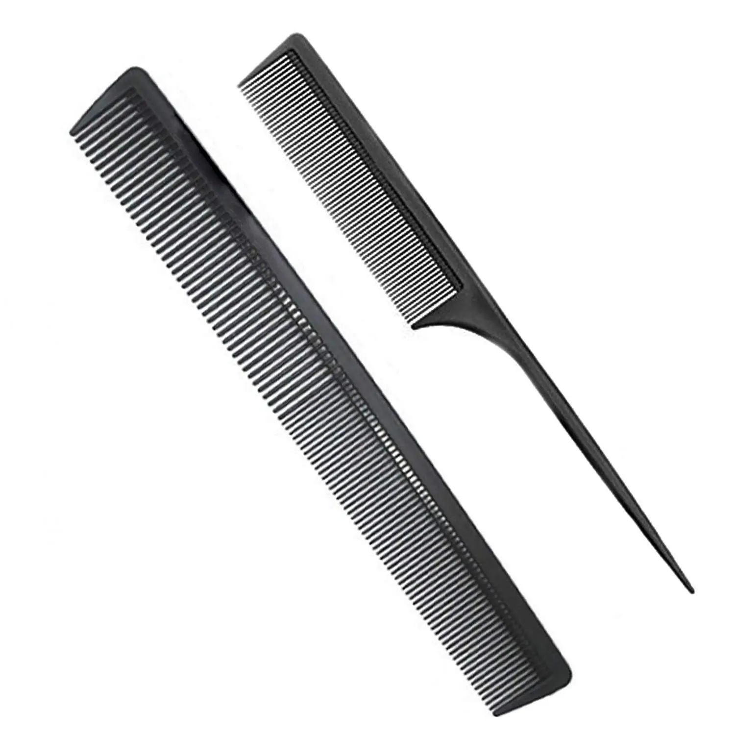 Professional Black Carbon Fiber Teasing Comb, Fine and Wide  Hair Barber Comb For  Hair Types