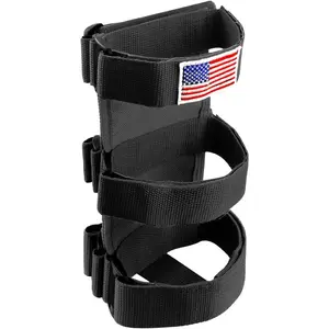 Roll Bar Fire Extinguisher Holder, Adjustable Fire Extinguisher Mount Strap with American Flag Pattern, Car Accessories Fixed Belt for Wrangler JK JKU TJ CJ Gladiator (Black)