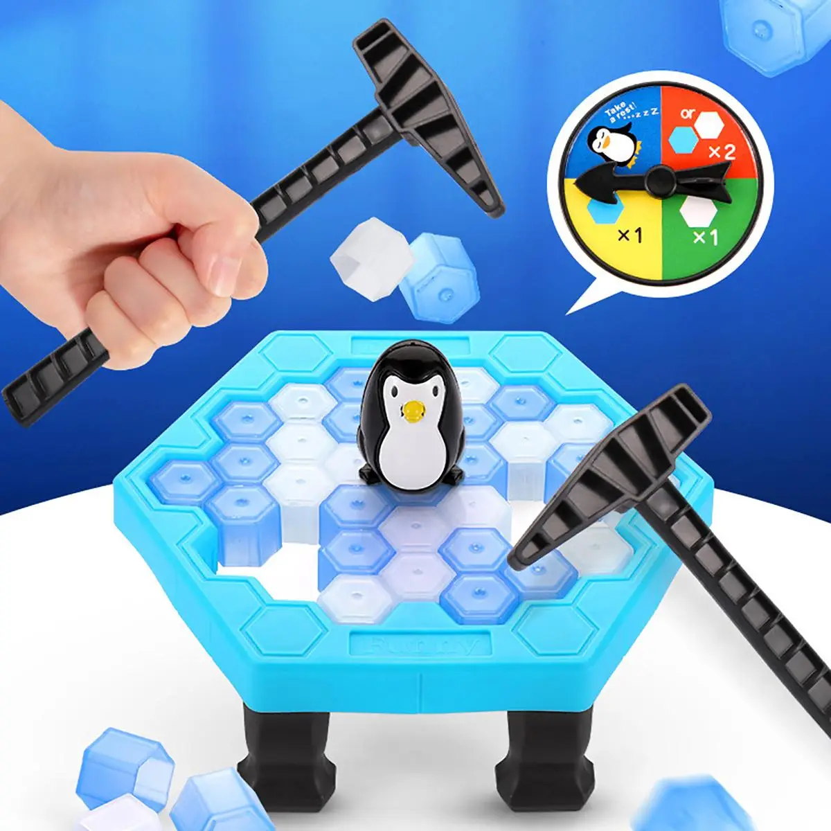 1 Set Penguin Icebreaker Game, Ice Cubes Icebreaker Toy, Save Penguin Break Ice Board Games with Cubes, Kids Puzzle Board Games with Ice Cubes