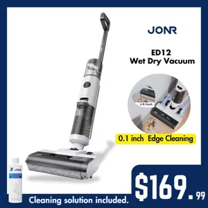 JONR ED12 2-in-1 Smart Vac Mop – Powerful Wet Dry Vacuum with Cordless Handheld Design, Self-Propelled, Self-Cleaning, Lightweight and Durable, Great for Hard Floors, Cleans Pet Hair & Sticky Spills Fast, Large Water Tank, Includes Solution