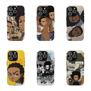 The Boondocks Huey & Riley Anime Phone Case for iPhone 17 16 15 14 13 Pro Max Plus - Y2K Streetwear Aesthetic Graphic Cover - Shockproof Protective Shell