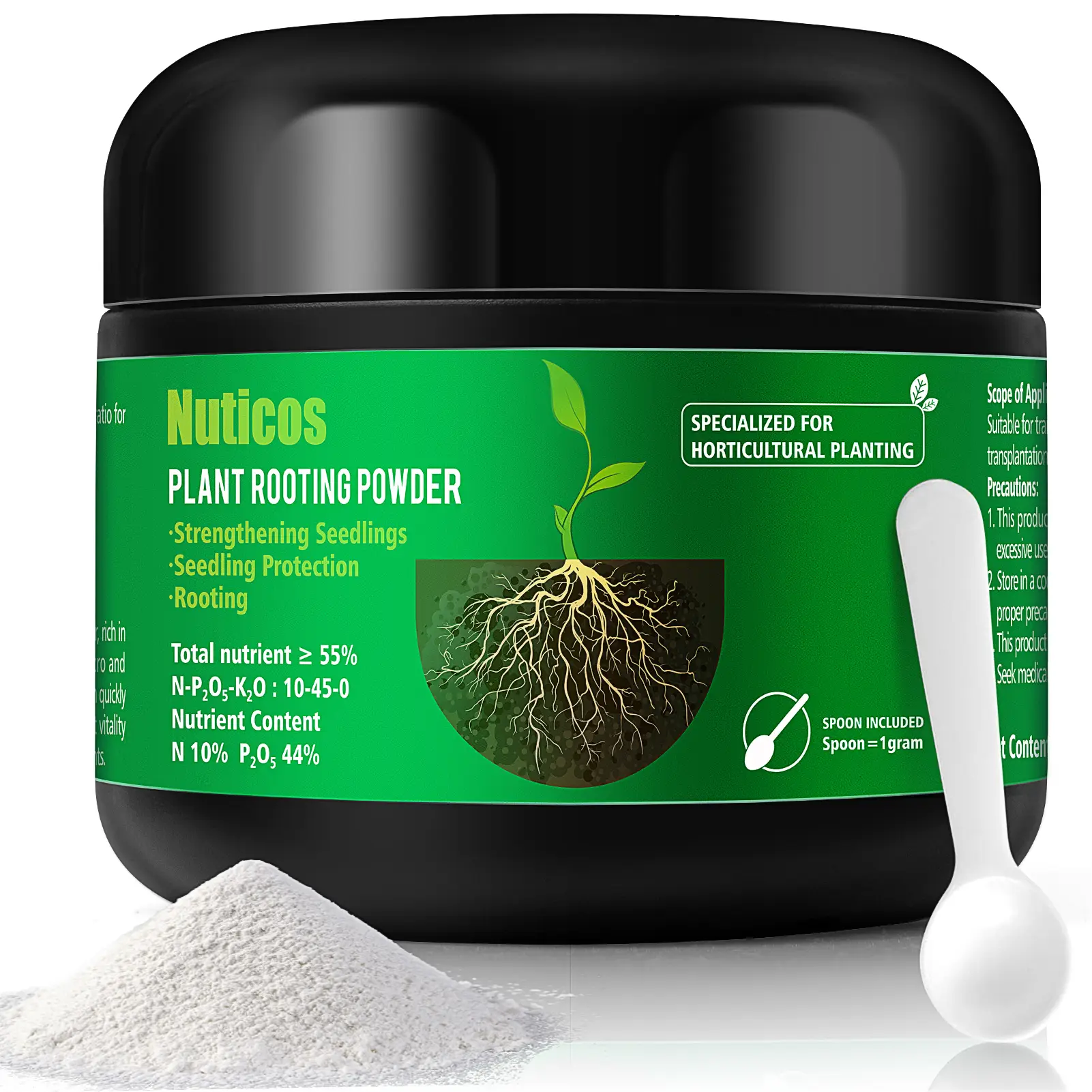 Nuticos Rooting Powder , Rooting Hormone for Plant Cuttings and Strong Roots, Ultra Concentrated - Yields 50 Gallons plant fertilizer