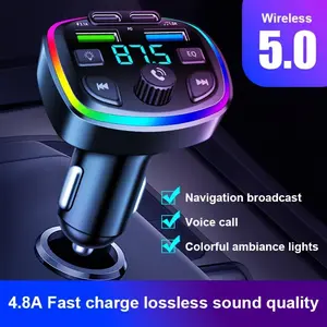 The New Bluetooth Car Bluetooth Mp3 FM Transmitter Comes with A 3.1A Bluetooth Dual USB Car Charger