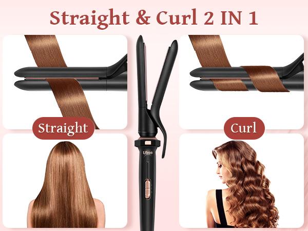 Ufree 5 in 1 Curling Iron with Interchangeable Ceramic Barrels, Curling Wand Set with Flat Iron Hair Straightener, Instant Heating Hair Styling Tool, Hair Curler, Women Gifts Comfort