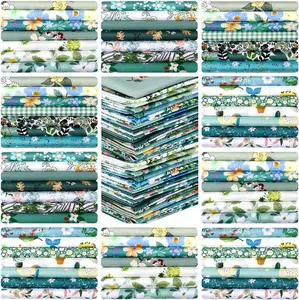 70 count 10 x 10 Inch  Fabric Squares Multicolor Quilting Fabric  Precut Printed Patchwork Materials for Holiday DIY Crafts Cloths (Green Floral)