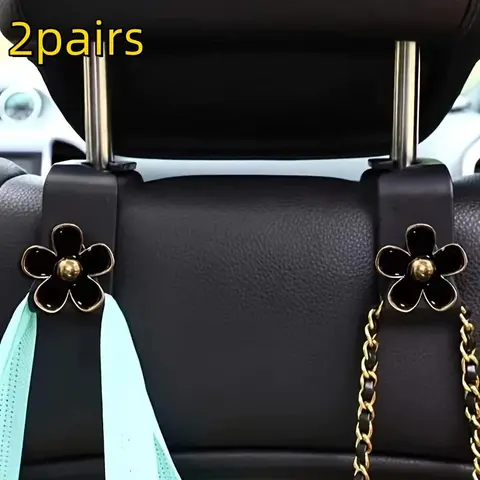 2 Pairs Car Seat Back Hooks, Creative Cute Cartoon Design, Multifunctional Car Hooks for Organizing Bags, Durable Fashionable Car Accessories, Car Organizers, Car Interior Organizers, Car Interior Storage, Car Organization Accessories