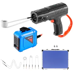 fathersdaygift VEVOR Induction Heater Bolt Removal, 1800W 110V Magnetic Induction Heater Kit, Handheld Nut Buster Tool, Mini Heating Machine for Rusty Screw Removing, Car Garage Repairing Tools with 4 Coil and Box