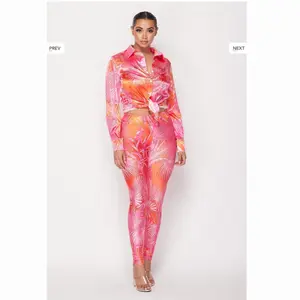 Tropic Pants Set (Fuchsia)