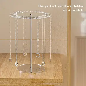 Transparent Acrylic Necklace Display Stand, 1 Count Jewelry Storage Rack, Jewelry Organizer, Home Organizer for Necklace, Bracelet, Earrings, Rings