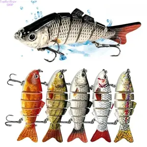 5Pcs Multi-Segment Jointed Swimbait Set, 3.9in 0.56oz Bionic Hard Torpedo Lure, Sinking Lifelike Bait with Sharp Hooks, Durable Multi-Joint Tackle, Universal Freshwater & Saltwater Gear for Outdoor Angling