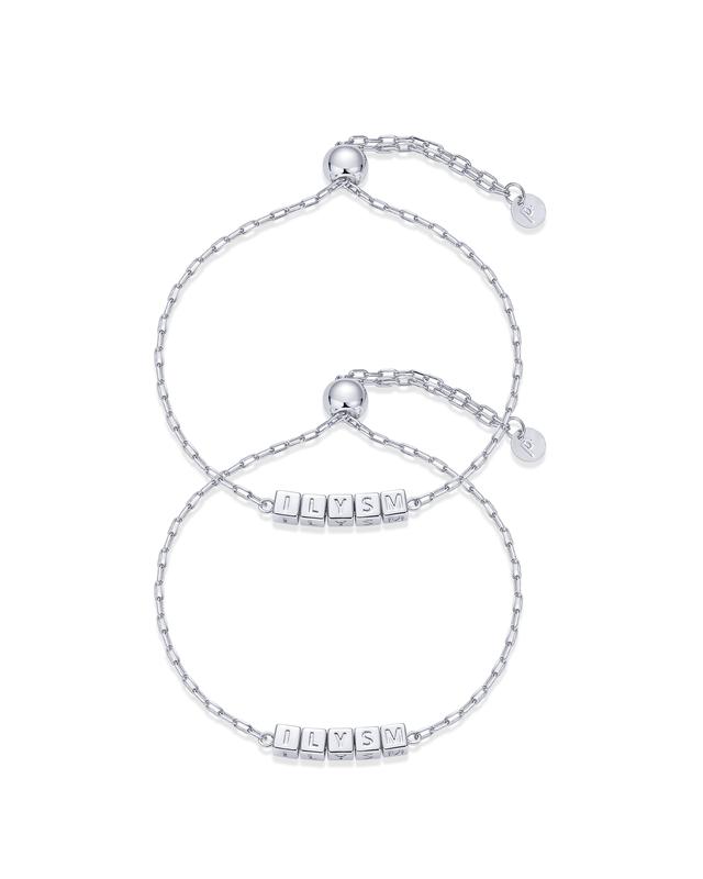 PAVOI 14K Gold Plated Adjustable Matching Bracelets for Women – Heart Charm and BFF Friendship Styles