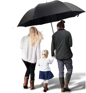 Big Umbrella Large Golf Umbrella 60 Inch Open Large Windproof Umbrella Waterproof Sun Rain Protection Stick Umbrellas Teflon Rain Repellant